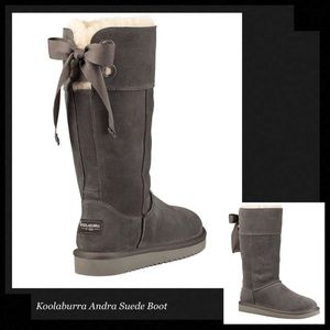 KOOLABURRA BY UGG Bow Accent Gray Suede Tall Boot